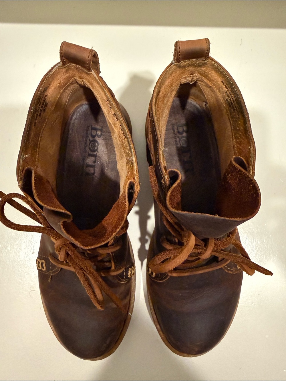 Women’s Brown Leather Lace-Up Boots - Picture 2 of 7